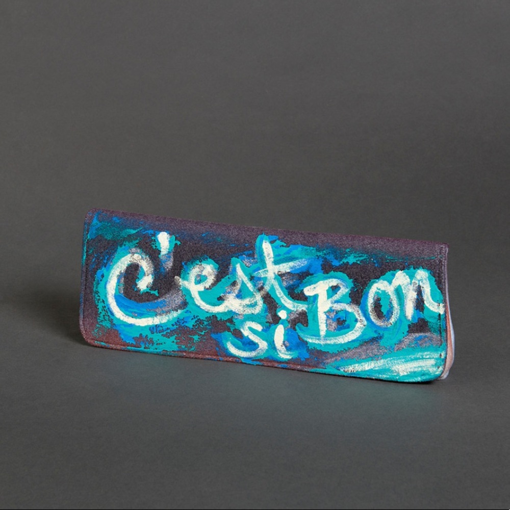 NEW Felt-wool hand-painted clutch “C’est Si Bon”